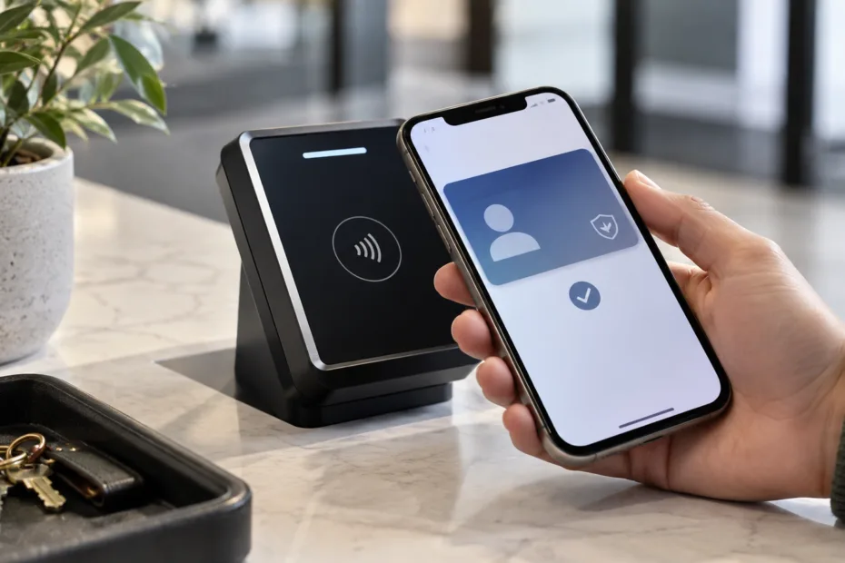 Smartphones and devices supporting digital ID functionality for secure access.